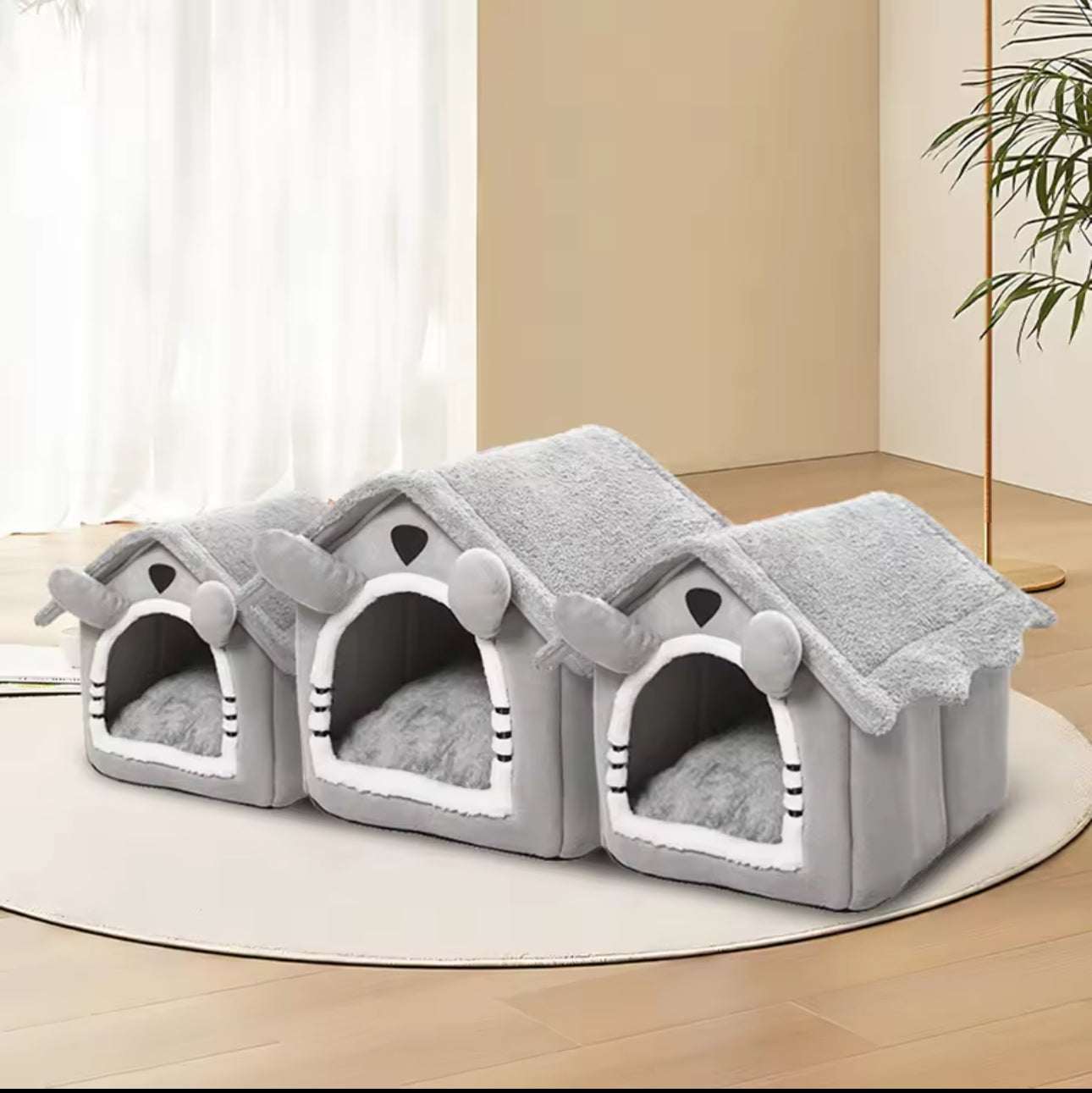 Pawdessey CozyCabin™ – Foldable All-Season Cat House (Washable & Travel-Friendly)
