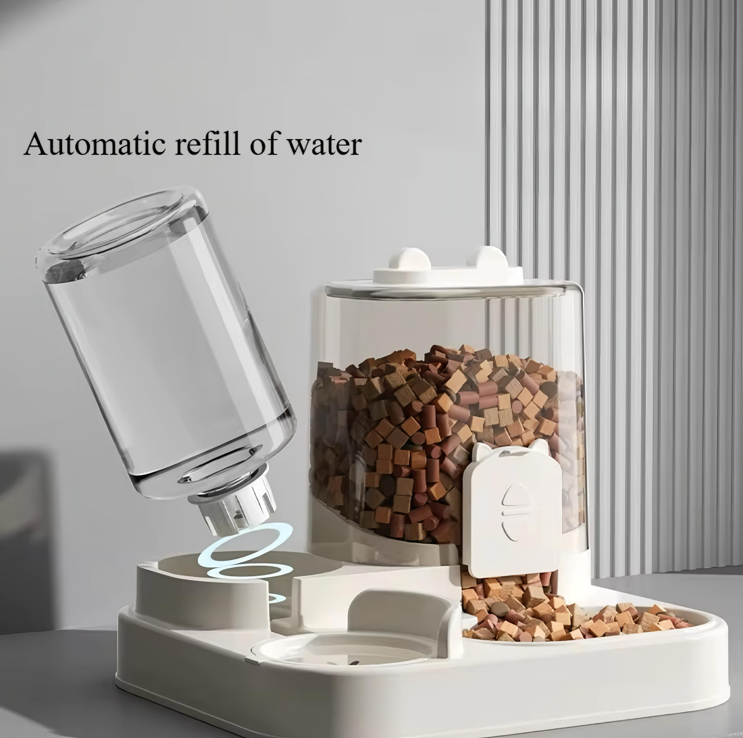 Automatic Pet Feeder & Water Dispenser – No Electricity Needed, Clean & Convenient