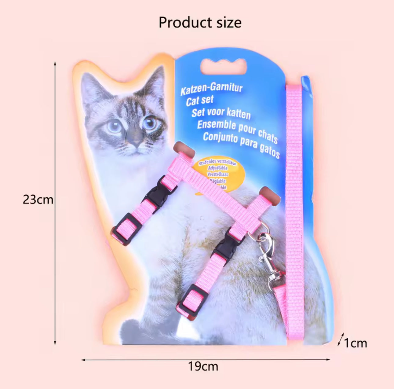 Colorful Adjustable Cat Harness & Leash Set – Lightweight, Durable, and Safe for Daily Walks