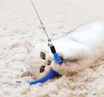 11-in-1 Interactive Cat Feather Wand Set – Retractable Training Toy with Colorful Feather Refills | Durable & Telescopic Rod