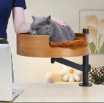 Pawdessey™ 360° Rotating Desktop Cat Bed – Adjustable, Stylish & Space-Saving